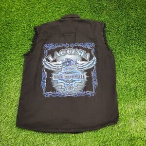 Laconia Biker Cutoff Shirt Large 24x31 Baggy USA